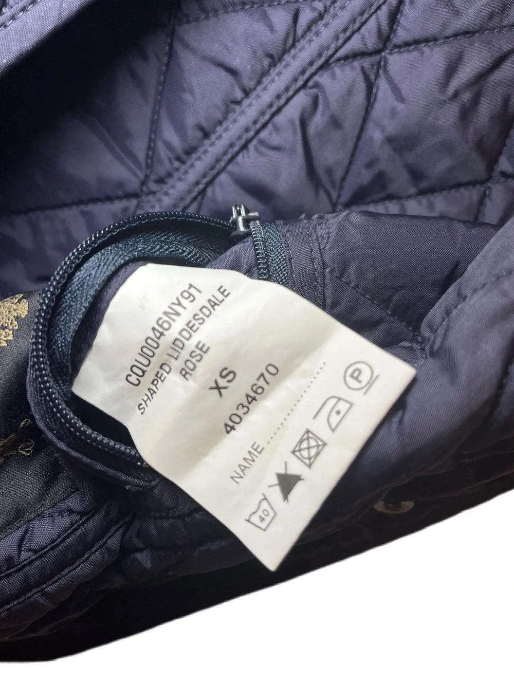 Barbour Girls XS 4-5 Navy Shaped Liddesdale Quilted Jacket with Liberty Lining